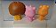Gogos ursinhos carinhosos 3cm coleção Cacau Show ; Rosa animadinha, Harmonia laranja e leão Valente, usados - Imagem 3