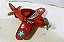 Miniatura de metal, avião com helice Retro vermelho decorativo,marca Berry Presidente aprox. 10cm - Imagem 1