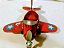 Miniatura de metal, avião com helice Retro vermelho decorativo,marca Berry Presidente aprox. 10cm - Imagem 2
