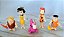 Miniatura de plástico anos 90 5 bonecos da família Flintstones coleção Kinder Ivo - Imagem 1