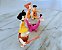 Miniatura de plástico anos 90 5 bonecos da família Flintstones coleção Kinder Ivo - Imagem 5