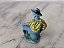 Figura antiga estilo forte apache chaparral plástico azul vigia sentado - Imagem 3