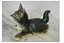 Miniatura de borracha oca Newray 1990 de gato preto peito branco de olhos amarelos 8,5 cm - Imagem 2