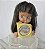 Boneca de borracha antiga peladinha, morena ,parece india, segurando um porta retrato, 12 cm - Imagem 2