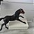 Anos 70, Cavalo preto com freio vermelho da marca Timpo Toys 9x5cm - Imagem 3