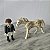 Playmobil, um cavalo branco com pintas marrom e um boneco cavaleiro - Imagem 1