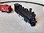 Brinquedo de lata anos 70 Haji Japão, trem locomotiva ,3 vagões e trilho, usado, funcionando - Imagem 2