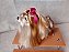 Cachorro Fofi dogs fashion de fita rosa, cor de maravilha,  Hasbro 89 made in Brazil - 13cm de comrpimento e 11cm de altura - Imagem 1