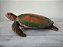 Miniatura de vinil sólido estática de tartaruga cabeçuda verde com cor de tijolo (loggerhead turtle)  , marca TM de 1994 18cm de comprimento - Imagem 2