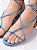 Sandália Azul Tiras Salto Médio Cortiça - Imagem 4