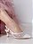 Scarpin Slingback Off White com Tela e Strass Brilhante - Imagem 3