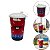 Copo Plástico Infantil Com Tampa Super Herói 550 ML Azul 25474 Arqplast - Imagem 1