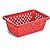 Cesto Multiuso Organizador Pequeno  16x12x6Cm Vermelho - Imagem 1