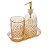 Conjunto 3 Pçs p/ Banheiro Vidro Diamantado Âmbar e Dourado - Imagem 1