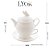 Conjunto 3 Peças Para Servir Chá de Porcelana Luxo Branco - Imagem 3