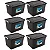 Kit 6 Caixas Organizadoras 56 Litros C/ Tampa e Trava Preta 25793PM Arqplast - Imagem 1