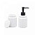 Conjunto 2 Peças Dispenser de Banheiro Em Cerâmica Branco - Imagem 1