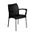 Cadeira Poltrona Sec Line Plástica Preta Pés Aluminio 120kg - Imagem 1