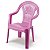 Cadeira Poltroninha Kids Educativa Infantil de Plástico Rosa - Imagem 1