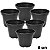 Kit Com 6 Vasos Para Plantio P11 450 Ml Preto Injeplastec - Imagem 1