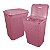 Cesto P/ Roupa Suja Retangular 72 Lts Rattan C/ Tampa Rosa - Imagem 4