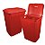 Cesto P/Roupa Suja Retangular 72 Lts Rattan C/Tampa Vermelho - Imagem 1