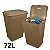 Cesto P/ Roupa Retangular 72 Lts Rattan C/ Tampa Capuccino - Imagem 1