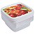 Kit 5 Potes Para Alimentos 240 ml Quadrado C/ Tampa Multiuso - Imagem 1