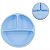 Jgo P/ Refeição Infantil Silicone Azul Garfo, Prato e Colher - Imagem 2