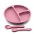 Jgo P/ Refeição Infantil Silicone Rosa Garfo, Prato e Colher - Imagem 3