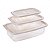 Kit 3 Potes P/Alimentos Retangular C/Tampa 2,7L,1,2L e 520ML - Imagem 1