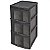 Gaveteiro Plástico Organizador Classic Com 3 Gavetas Preto - Imagem 1