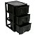 Gaveteiro Plástico Organizador Classic Com 3 Gavetas Preto - Imagem 3