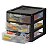 Gaveteiro Pequeno Com 3 Gavetas Preto 21x17x18 cm 3,6 Lts - Imagem 3