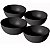 Conjunto 4 Bowls Cumbuca Grande 1100 ML Preto Multiuso 16CM - Imagem 3