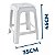Banqueta Banco Plástico Resistente Branco Empilhável 46CM - Imagem 3