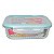 Pote de Vidro Diamond Retangular 1040ML Azul Claro Hermético - Imagem 2
