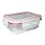 Pote de Vidro Diamond Retangular 370ML Vermelho Hermético - Imagem 1