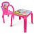 Mesinha Plástica Infantil Decorada Rosa Princesa 47x47x46cm - Imagem 3