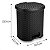 Lixeira Cesto Com Pedal e Tampa Rattan 6 Litros Preta 25,5Cm - Imagem 2