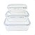 Conjunto 3 potes Herméticos retangular c/ tampa 300/600/1040ML - Imagem 1