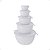 5 Vasilhas Bowl Plástica Pote Alimento Tampa BPA free Branco - Imagem 1