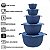 5 Vasilhas Bowl Plástica Pote Alimento Tampa BPA free Azul - Imagem 2