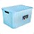 Caixa Organizadora Multiuso Empilhavel Rattan Cor Azul 70 L - Imagem 1