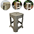 Banco Banqueta Resistente Rattan Banquinho Cor Nude - Imagem 1
