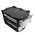 Organizador Gaveteiro Retang. Medio C/ 2 Gavetas Cor Preto - Imagem 2