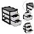 Organizador Para Esmaltes e Batons Com 3 Gavetas Cor Preto - Imagem 1