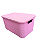 Caixa Organizadora 7 Litros Rattan Rosa C/tampa 123Organizei TPTF - Imagem 8