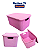 Caixa Organizadora 7 Litros Rattan Rosa C/tampa 123Organizei TPTF - Imagem 10