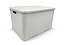 Kit Cestos Organizadores Rattan Branco com Tampa – 2 Tamanhos: 20 e 40 Litros - Imagem 2